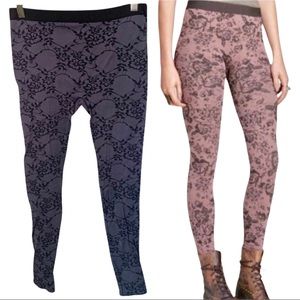FREE PEOPLE INTIMATELY Rosey Purple Gray Floral Leggings